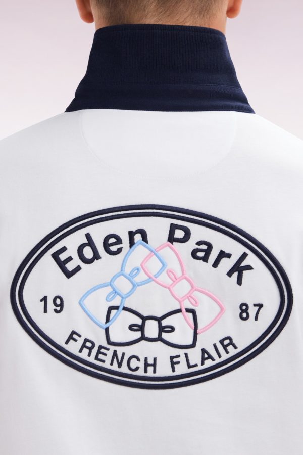 Maillot À Manches Courtes En Jersey De Coton Blanc Broderie Dos Eden Park – Image 4