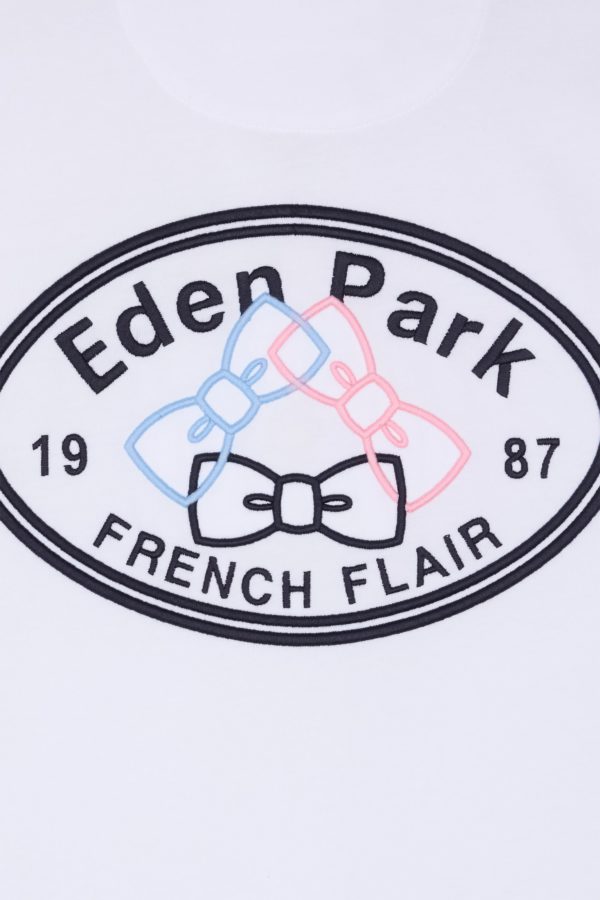 Maillot À Manches Courtes En Jersey De Coton Blanc Broderie Dos Eden Park – Image 5