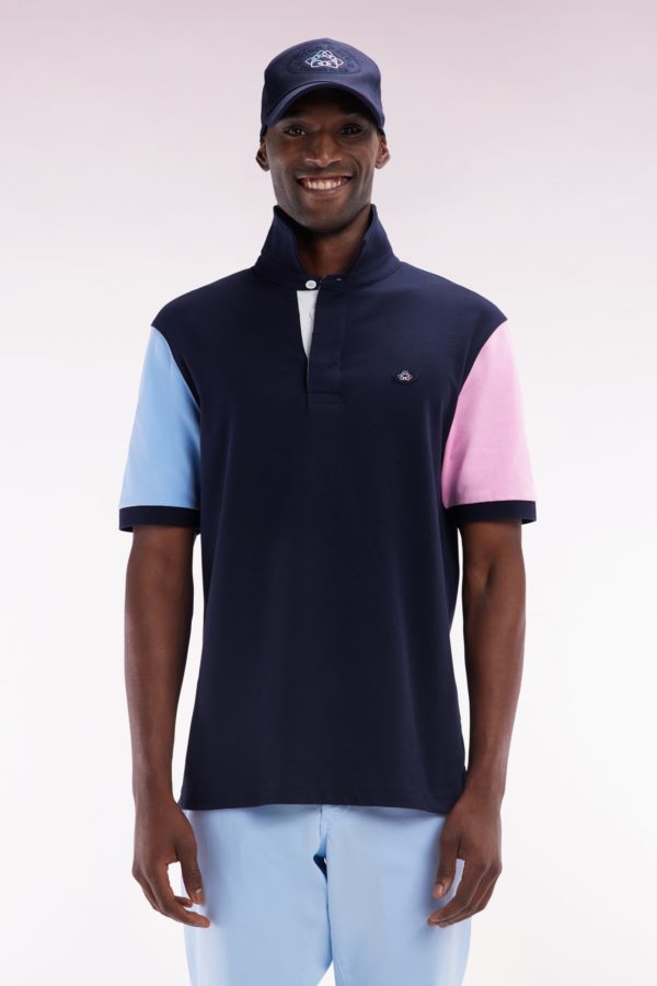 Maillot À Manches Courtes En Jersey De Coton Marine Broderie Dos Eden Park