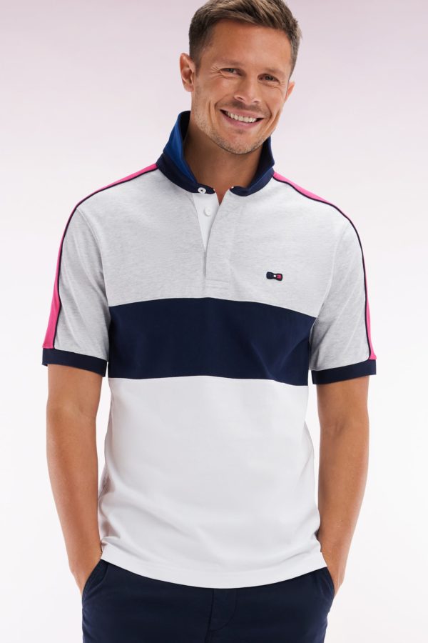 Maillot Coupé-cousu À Manches Courtes En Coton Blanc Coupe Droite Eden Park – Image 2