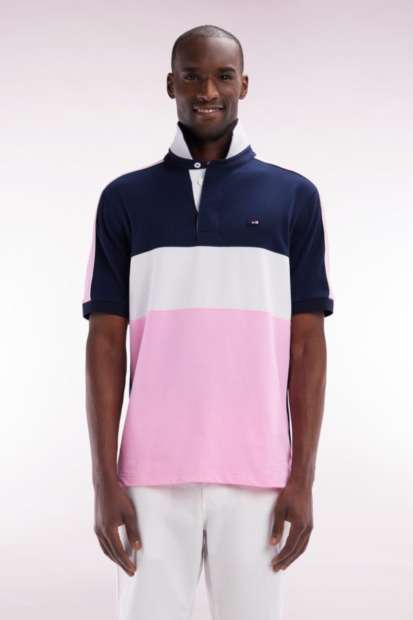 Maillot Coupé-cousu À Manches Courtes En Coton Rose Coupe Droite Eden Park
