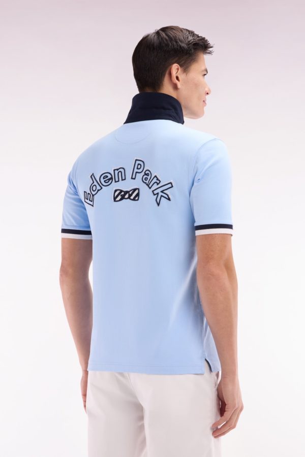 Maillot À Manches Courtes En Coton Ciel Broderie Dos Eden Park Coupe Droite Eden Park – Image 3