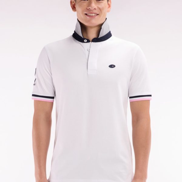 Maillot À Manches Courtes Xv De France En Coton Blanc Broderie Dos Eden Park