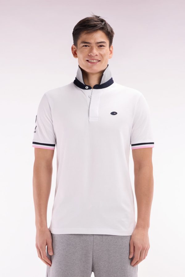 Maillot À Manches Courtes Xv De France En Coton Blanc Broderie Dos Eden Park