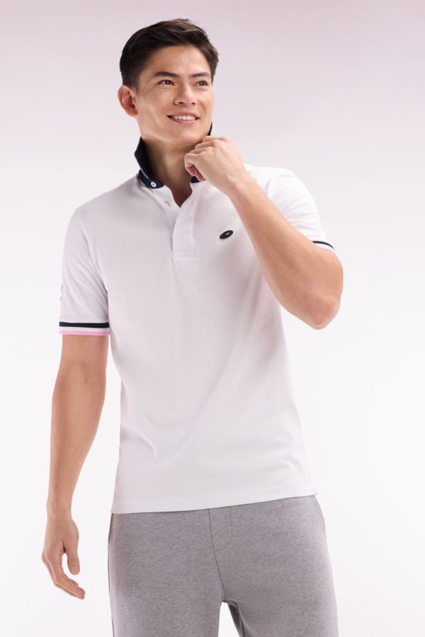 Maillot À Manches Courtes Xv De France En Coton Blanc Broderie Dos Eden Park – Image 2