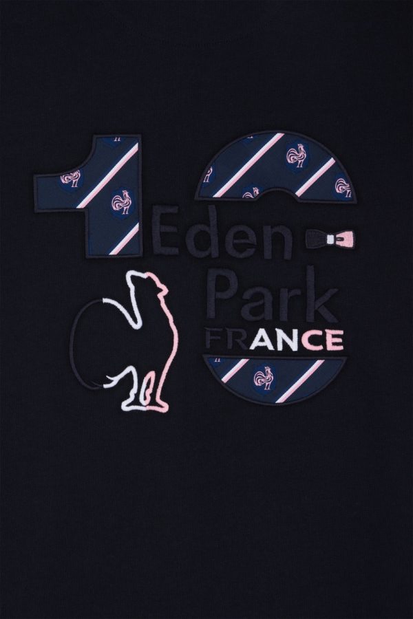 Maillot À Manches Courtes En Coton Marine Et Rose Xv De France Eden Park – Image 5