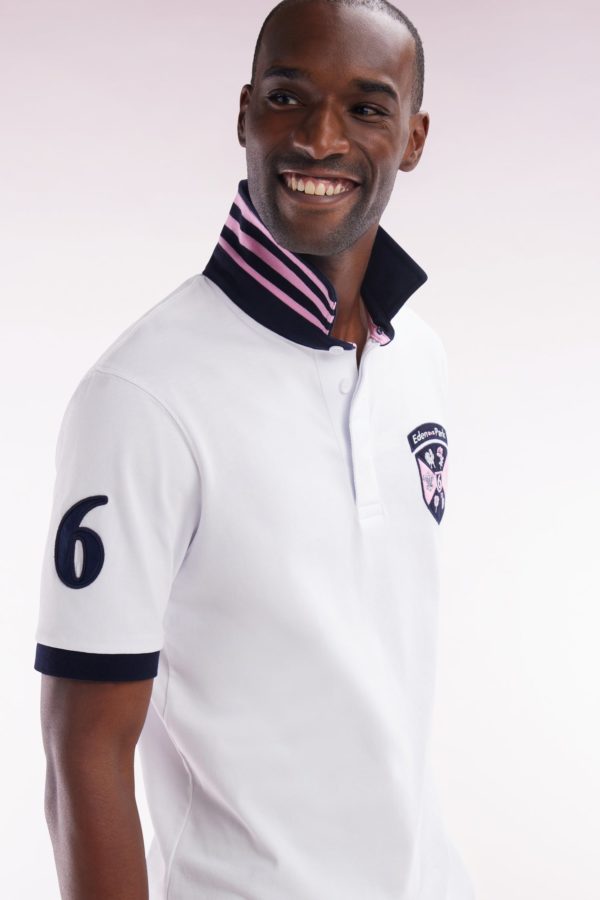 Maillot À Manches Courtes Tournoi Des 6 Nations En Coton Blanc Coupe Droite Eden Park – Image 2