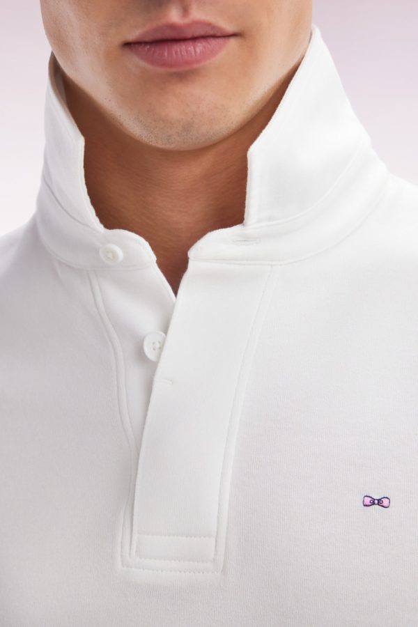 Maillot À Manches Longues En Coton Pima Blanc Coupe Droite Eden Park – Image 4