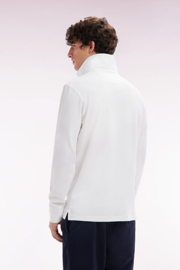 Maillot À Manches Longues En Coton Pima Blanc Coupe Droite Eden Park – Image 3