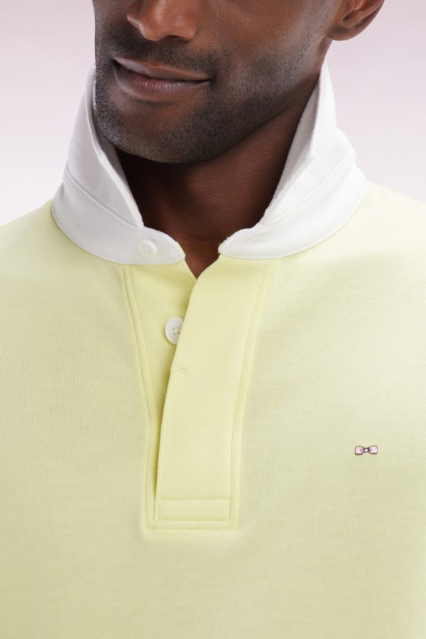 Maillot À Manches Longues En Coton Pima Jaune Coupe Droite Eden Park – Image 4