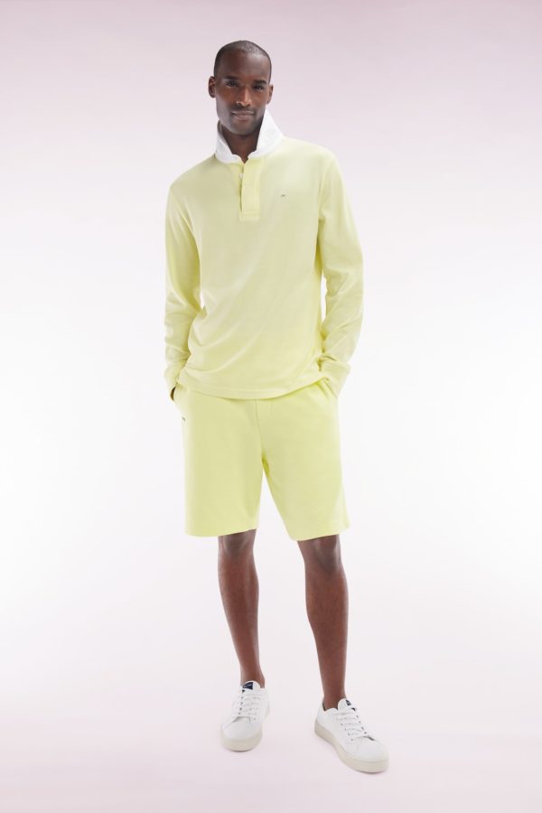 Maillot À Manches Longues En Coton Pima Jaune Coupe Droite Eden Park – Image 2