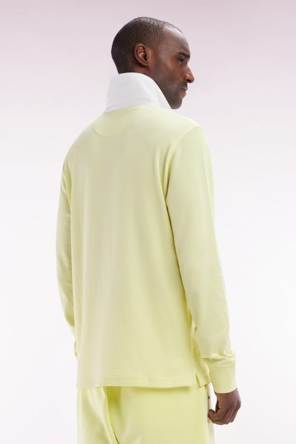 Maillot À Manches Longues En Coton Pima Jaune Coupe Droite Eden Park – Image 3