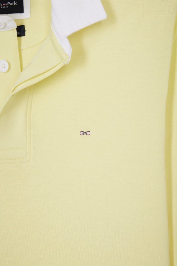 Maillot À Manches Longues En Coton Pima Jaune Coupe Droite Eden Park – Image 5