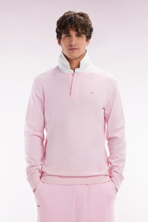Maillot À Manches Longues En Coton Pima Rose Coupe Droite Eden Park