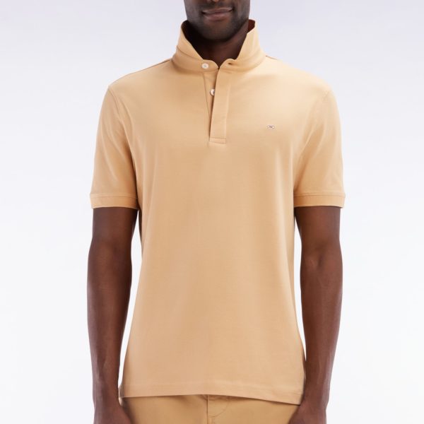 Polo À Manches Courtes En Piqué Coton Stretch Camel Coupe Ajustée Eden Park