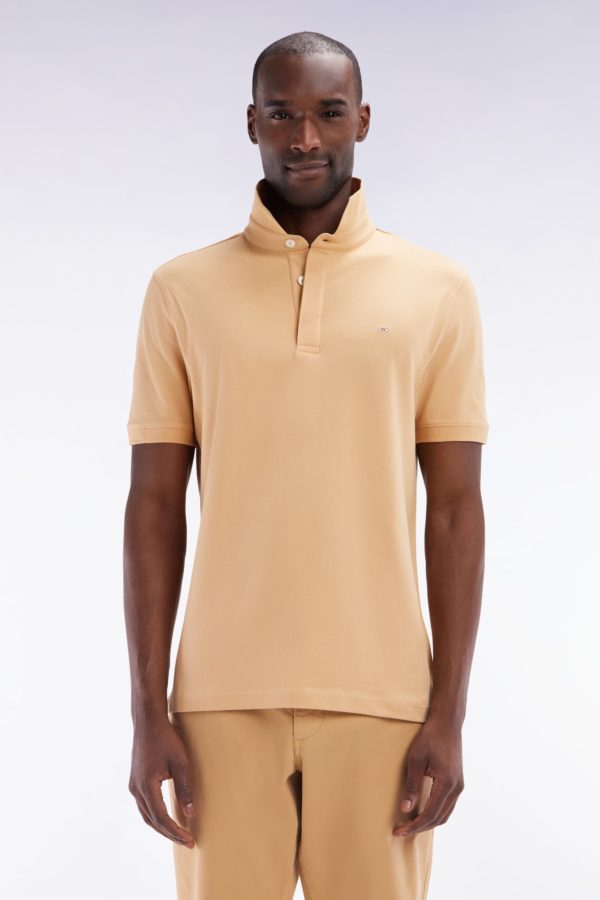 Polo À Manches Courtes En Piqué Coton Stretch Camel Coupe Ajustée Eden Park