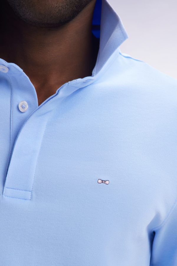 Polo À Manches Courtes En Piqué Coton Stretch Ciel Coupe Ajustée Eden Park – Image 4