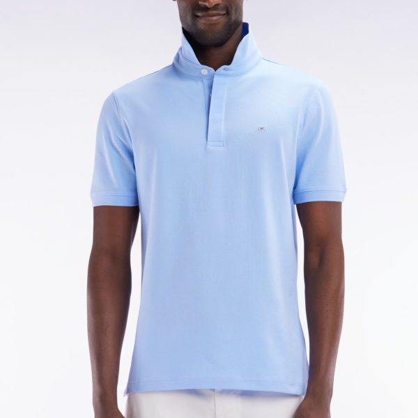 Polo À Manches Courtes En Piqué Coton Stretch Ciel Coupe Ajustée Eden Park