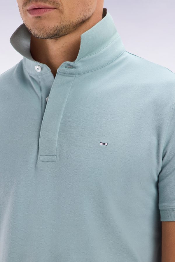 Polo À Manches Courtes En Coton Stretch Gris Moyen Coupe Ajustée Eden Park – Image 4