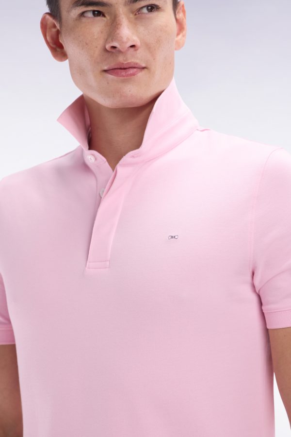 Polo À Manches Courtes En Piqué Coton Stretch Rose Coupe Ajustée Eden Park – Image 4