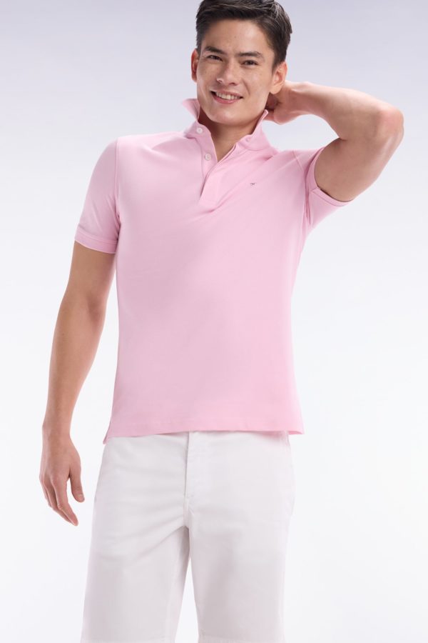 Polo À Manches Courtes En Piqué Coton Stretch Rose Coupe Ajustée Eden Park – Image 2