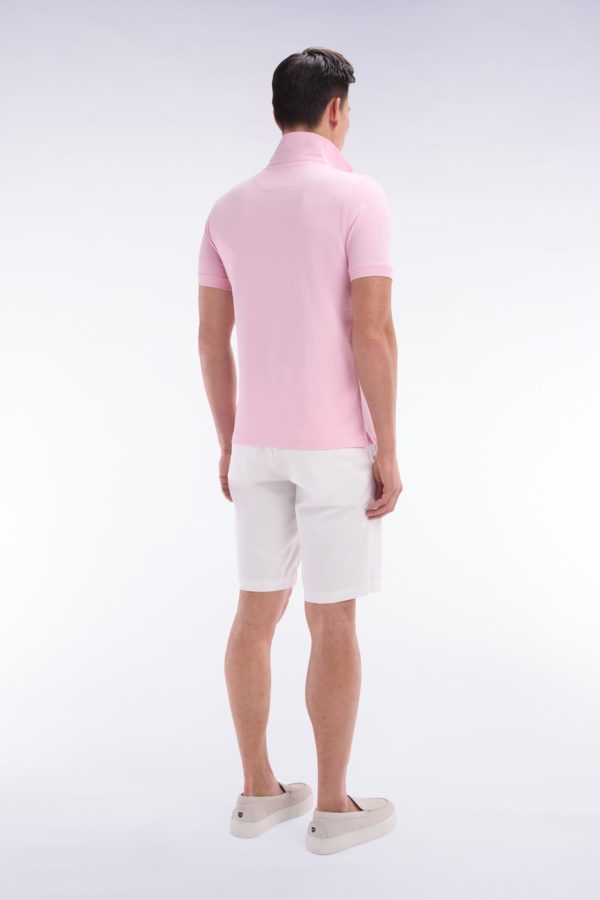 Polo À Manches Courtes En Piqué Coton Stretch Rose Coupe Ajustée Eden Park – Image 3
