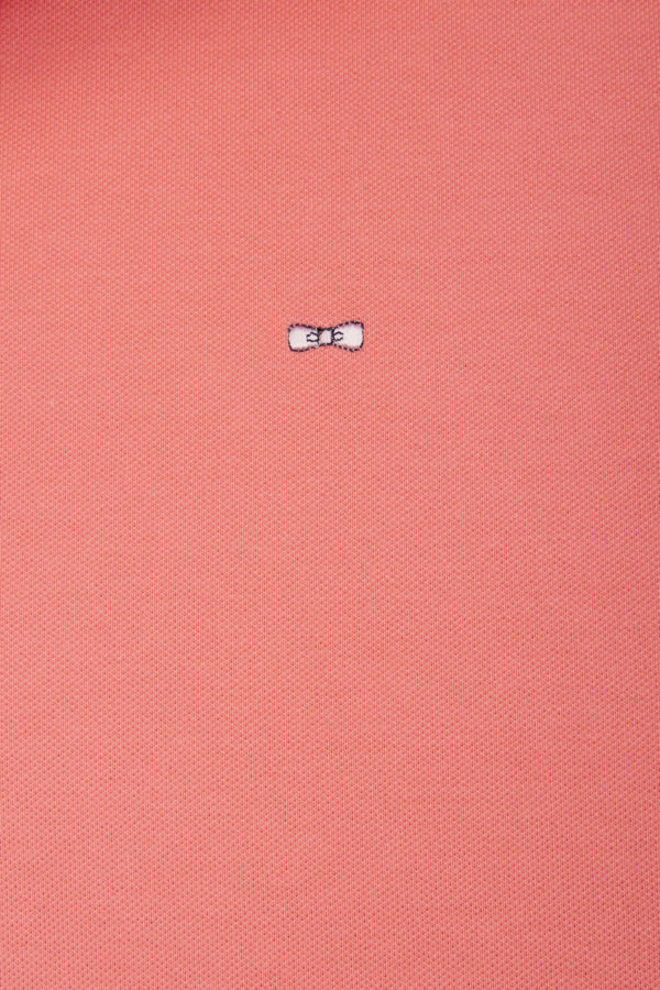 Polo À Manches Courtes En Piqué Coton Stretch Rose Saumon Coupe Ajustée Eden Park – Image 5