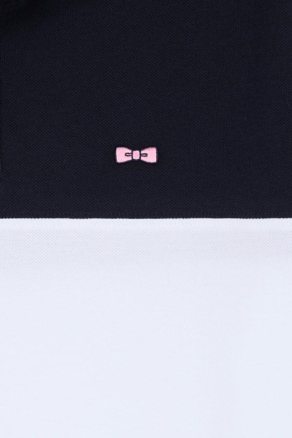Polo À Manches Courtes En Piqué Coton Blanc Col Jacquard Coupe Droite Eden Park – Image 5