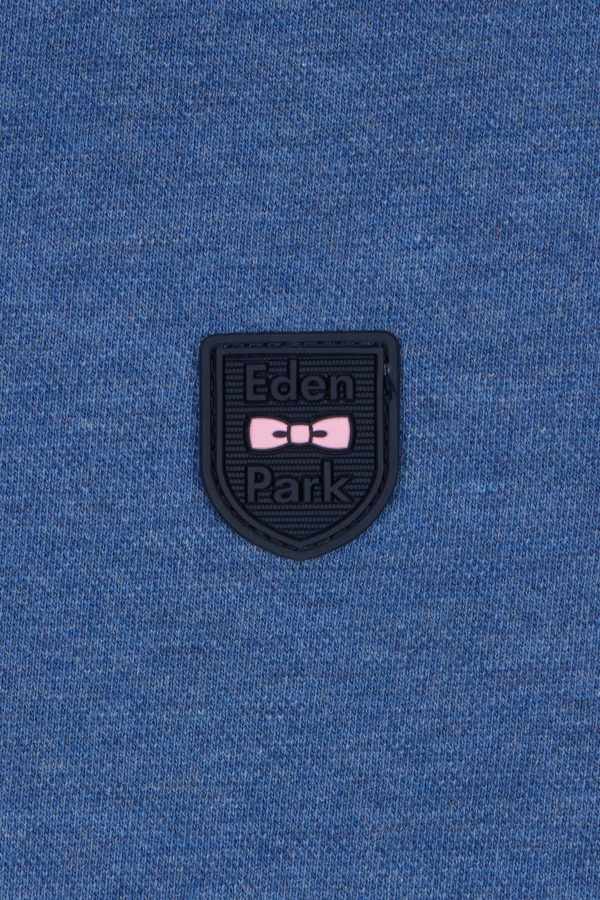 Polo À Manches Courtes En Piqué De Coton Chiné Stretch Bleu Foncé Coupe Ajustée Eden Park – Image 5