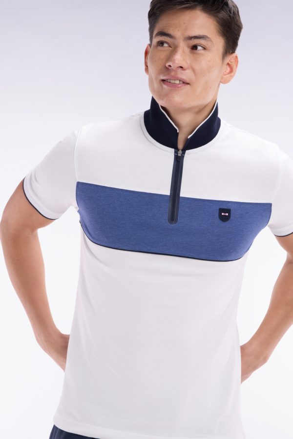 Polo À Manches Courtes En Coton Stretch Gris Coupe Ajustée Eden Park – Image 2