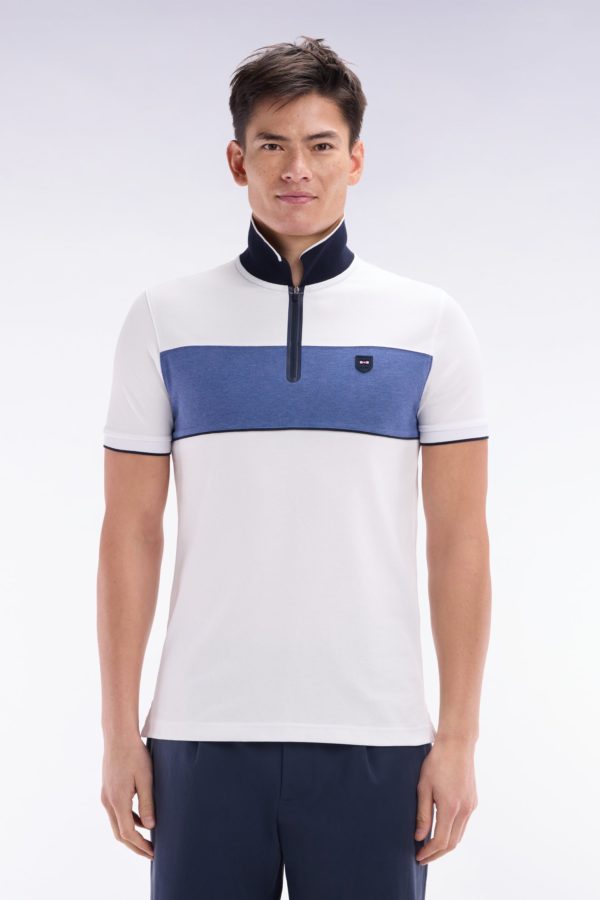 Polo À Manches Courtes En Coton Stretch Gris Coupe Ajustée Eden Park