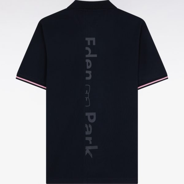 Polo À Manches Courtes En Coton Marine Jacquard Dos Eden Park Coupe Décontractée Eden Park