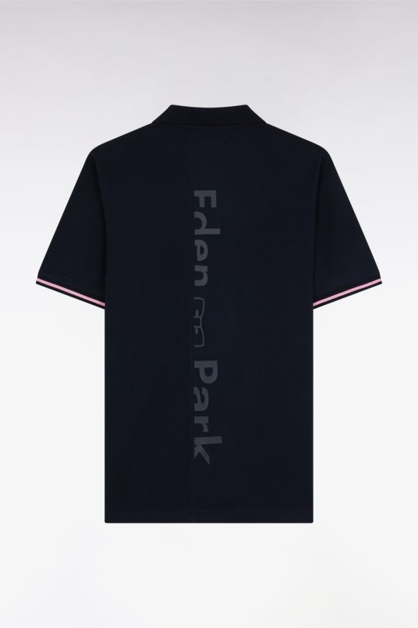 Polo À Manches Courtes En Coton Marine Jacquard Dos Eden Park Coupe Décontractée Eden Park