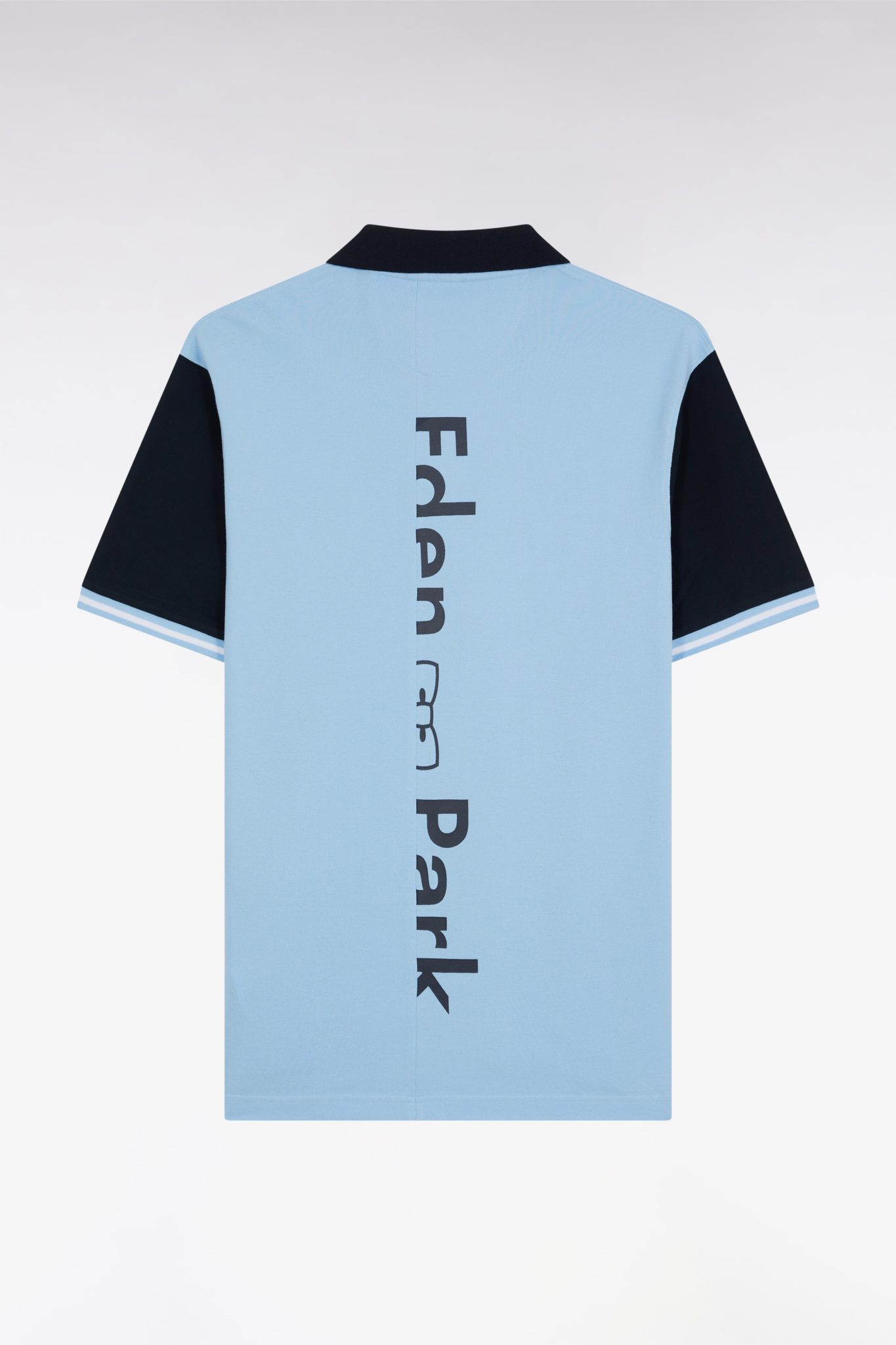 Polo À Manches Courtes En Coton Ciel Jacquard Dos Eden Park Coupe Décontractée Eden Park