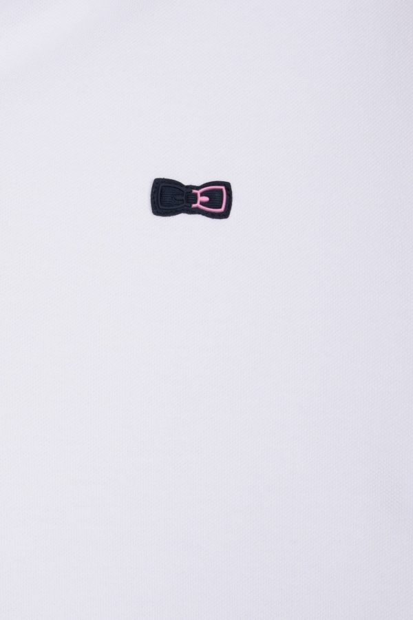 Polo Zippé À Manches Courtes En Coton Stretch Blanc Coupe Ajustée Eden Park – Image 5