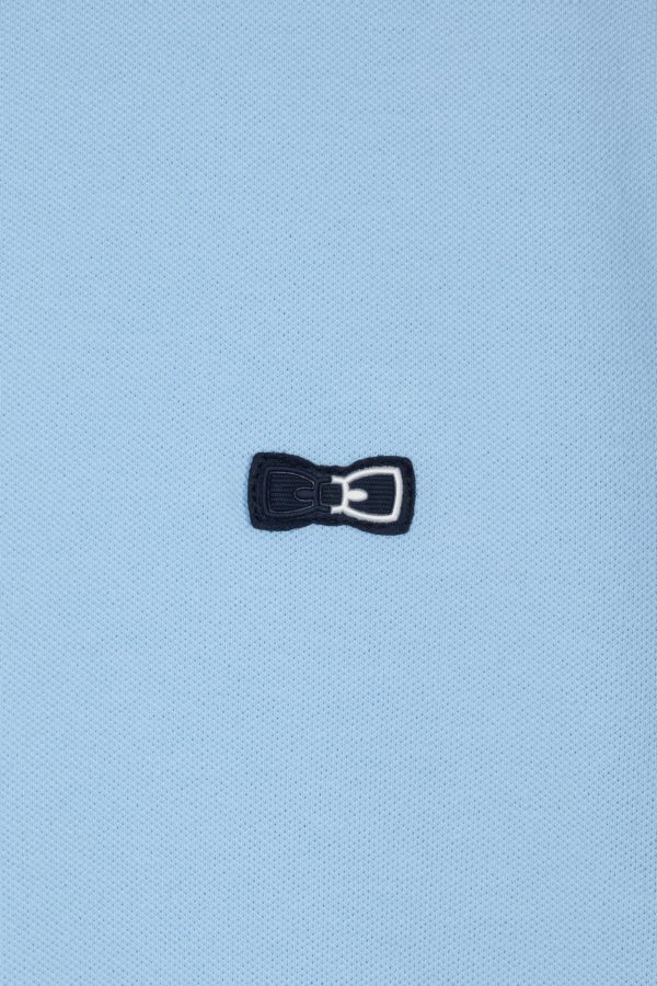 Polo Zippé À Manches Courtes En Coton Stretch Ciel Coupe Ajustée Eden Park – Image 5