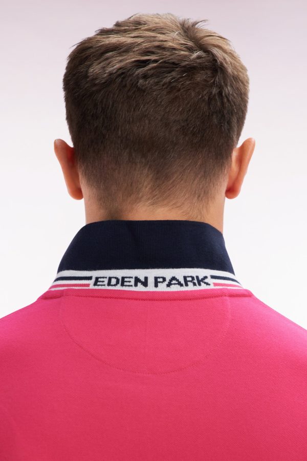 Polo À Manches Courtes En Coton Rose Coupe Droite Eden Park – Image 4