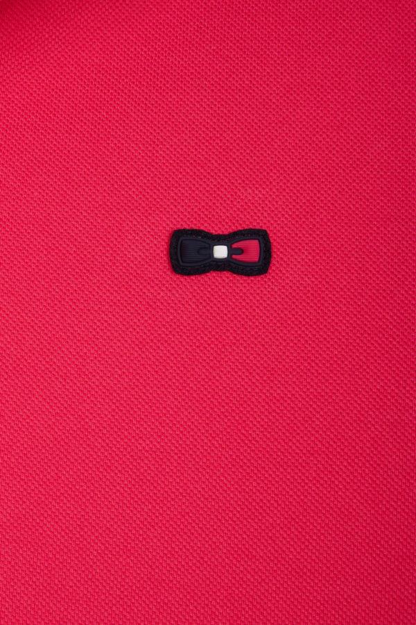 Polo À Manches Courtes En Coton Fuchsia Col Contrasté Coupe Droite Eden Park – Image 5