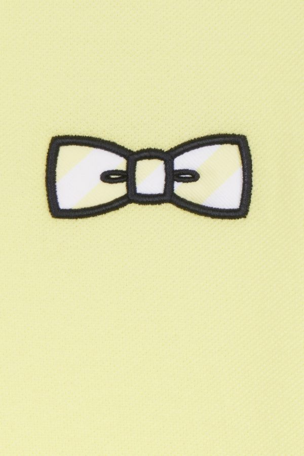 Polo À Manches Courtes En Coton Jaune Broderie Ton Sur Ton Coupe Décontractée Eden Park – Image 5