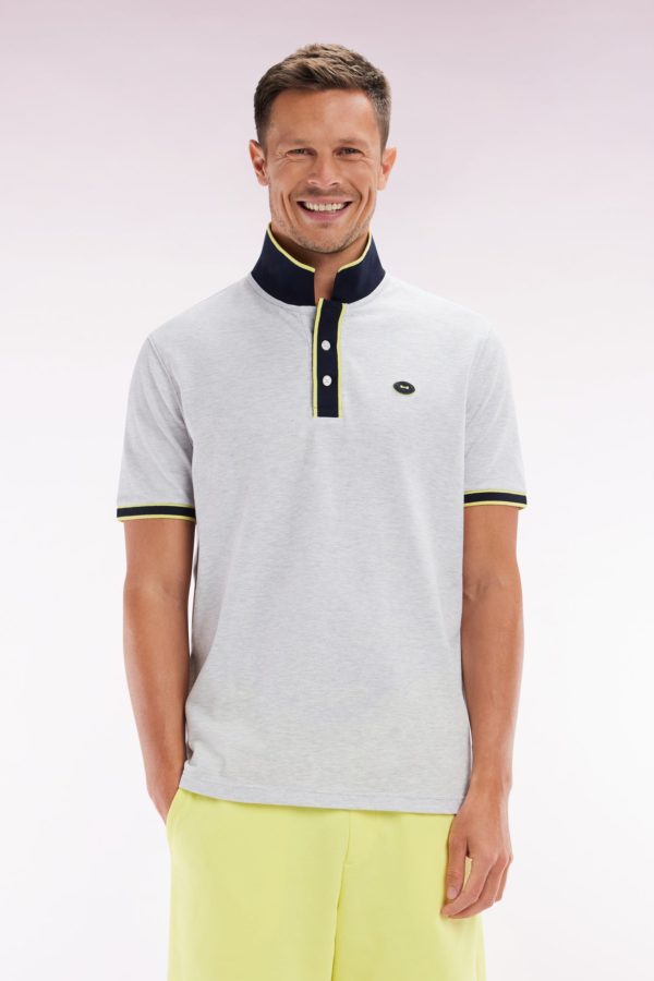 Polo À Manches Courtes En Coton Jaune Rayures Colorés Coupe Décontractée Eden Park