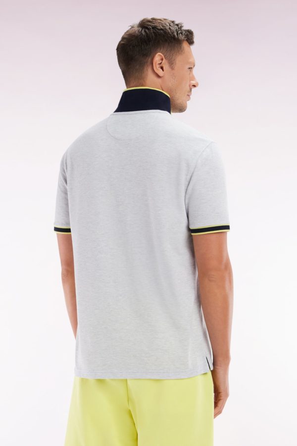 Polo À Manches Courtes En Coton Jaune Rayures Colorés Coupe Décontractée Eden Park – Image 3