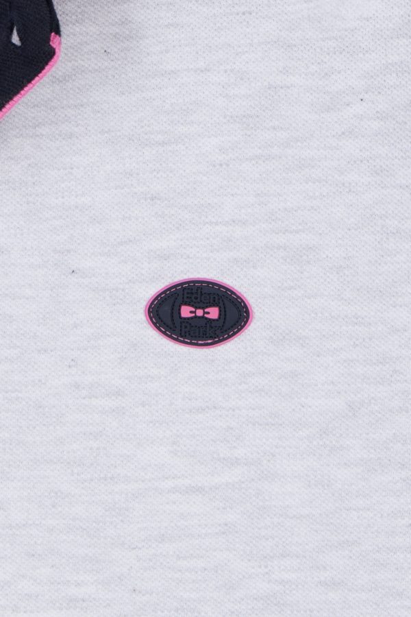 Polo À Manches Courtes En Coton Rose Rayures Colorées Coupe Décontractée Eden Park – Image 5
