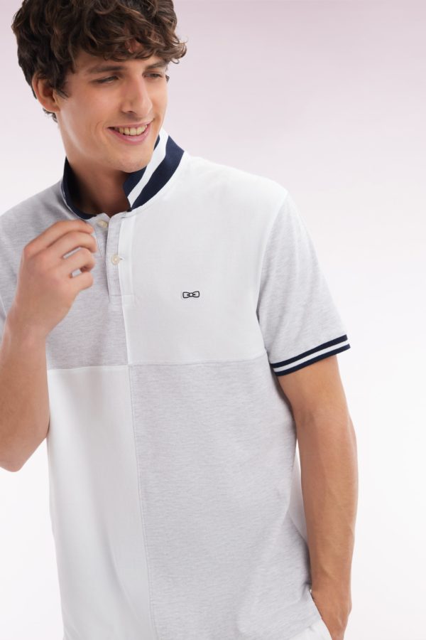 Polo À Manches Courtes En Coton Gris Coupe Décontractée Eden Park – Image 2