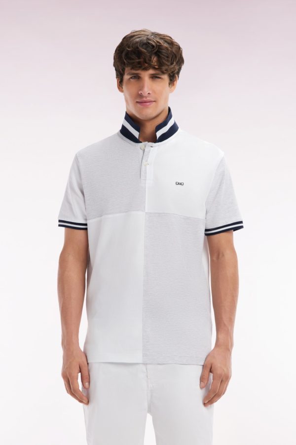 Polo À Manches Courtes En Coton Gris Coupe Décontractée Eden Park
