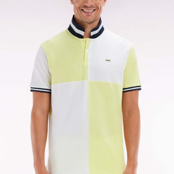 Polo À Manches Courtes Coupé-cousu En Coton Jaune Coupe Décontractée Eden Park