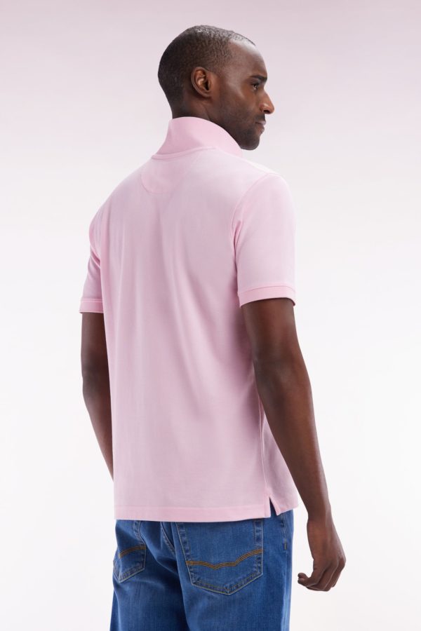 Polo À Manches Courtes Uni En Coton Pima Rose Clair Coupe Droite Eden Park – Image 3