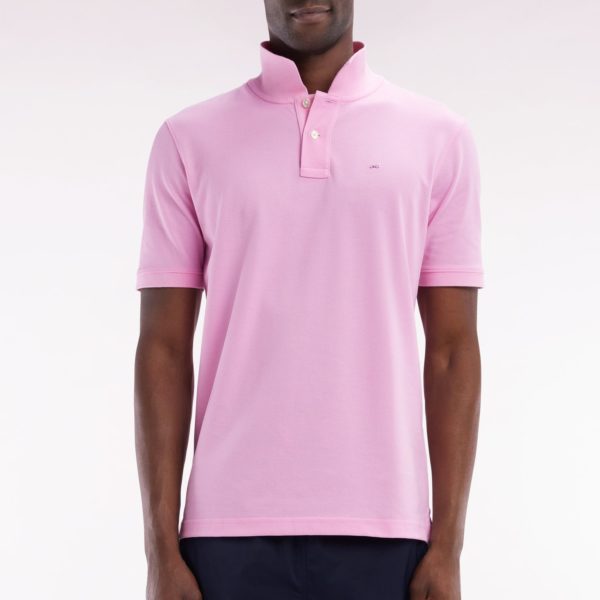 Polo À Manches Courtes Uni En Coton Pima Rose Coupe Droite Eden Park