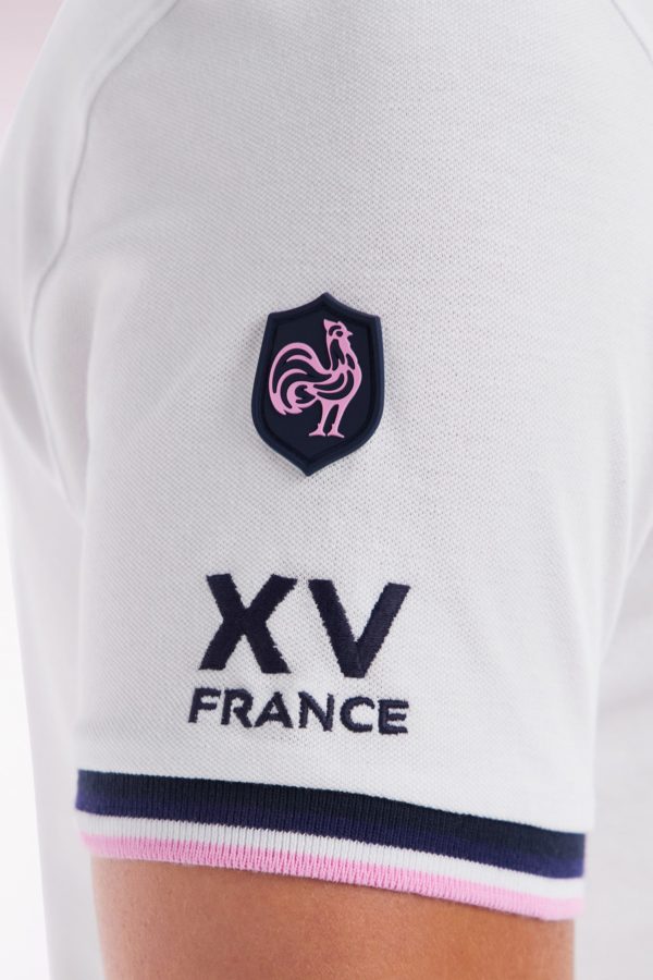Polo À Manches Courtes En Coton Stretch Blanc Col Zippé Coupe Ajustée Eden Park – Image 4