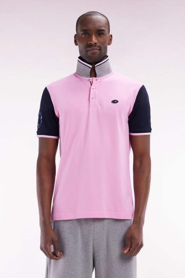 Polo À Manches Courtes En Piqué Coton Rose Broderie 10 Manche Coupe Droite Eden Park