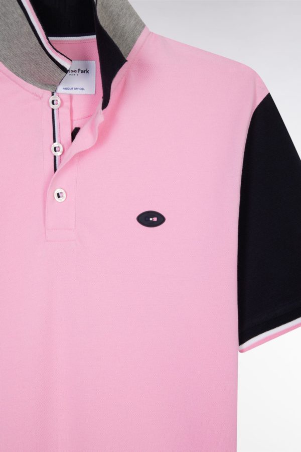 Polo À Manches Courtes En Piqué Coton Rose Broderie 10 Manche Coupe Droite Eden Park – Image 5